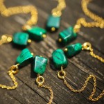 Kolczyk przewlekany Malachit