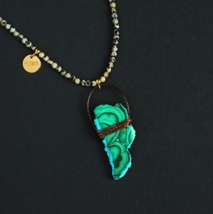 Naszyjnik Malachit & Chryzokola UNIKAT