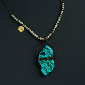 Naszyjnik Malachit & Chryzokola UNIKAT