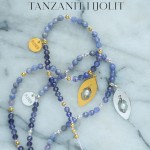 Tanzanit i iJolit naszyjnik Bogini
