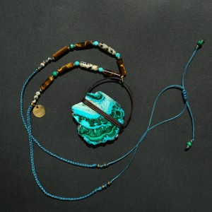 Amulet Równowagi - Malachit z Chryzokolą 