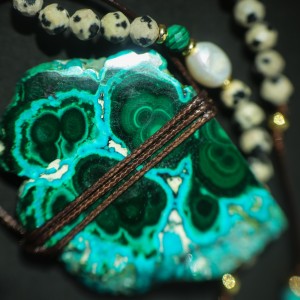 Amulet Równoagi - Malachit z Chryzokolą 