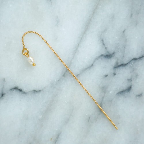 kolczyk z perełką przewlekany